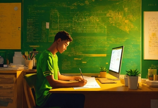 Computer, Table, Personal Computer, Desk, Handwriting, Organism