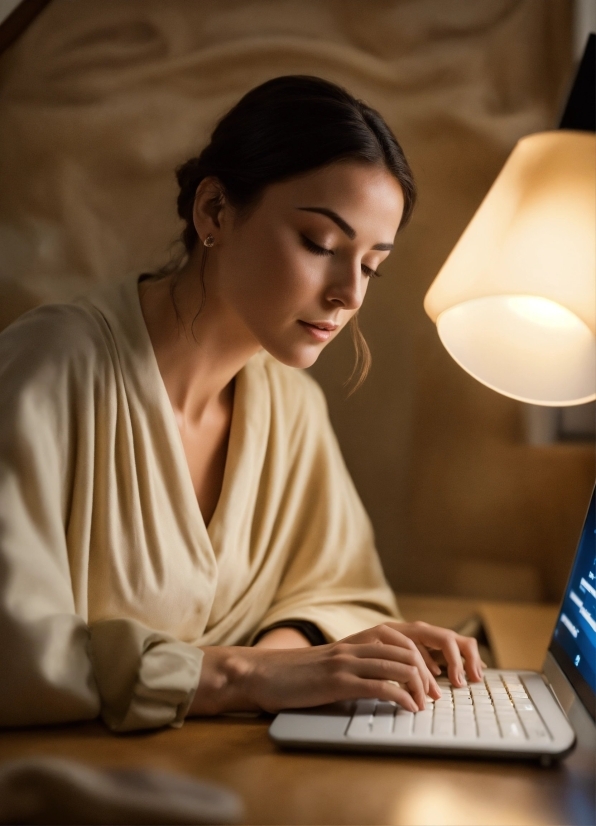 Hand, Personal Computer, Computer, Laptop, Table, Typing