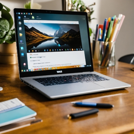 Computer, Table, Personal Computer, Laptop, Touchpad, Computer Desk