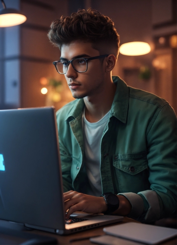 Glasses, Computer, Hand, Arm, Laptop, Personal Computer