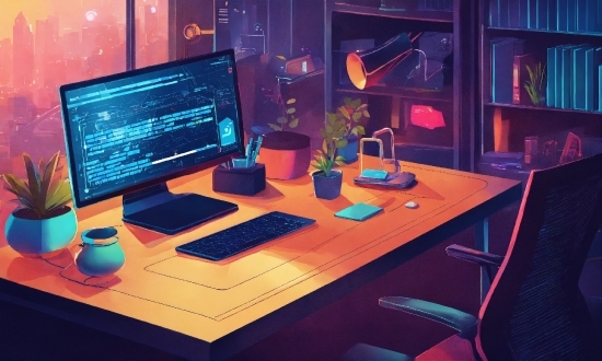 Computer, Personal Computer, Table, Furniture, Computer Monitor, Computer Keyboard