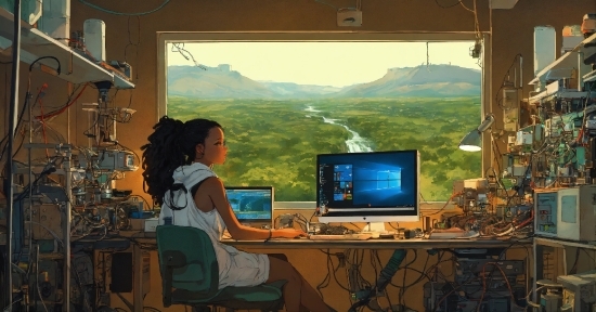 Computer, Personal Computer, Table, Computer Monitor, Desk, Sky