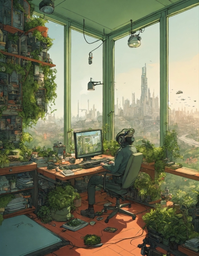 Plant, Building, Houseplant, Window, Botany, Table