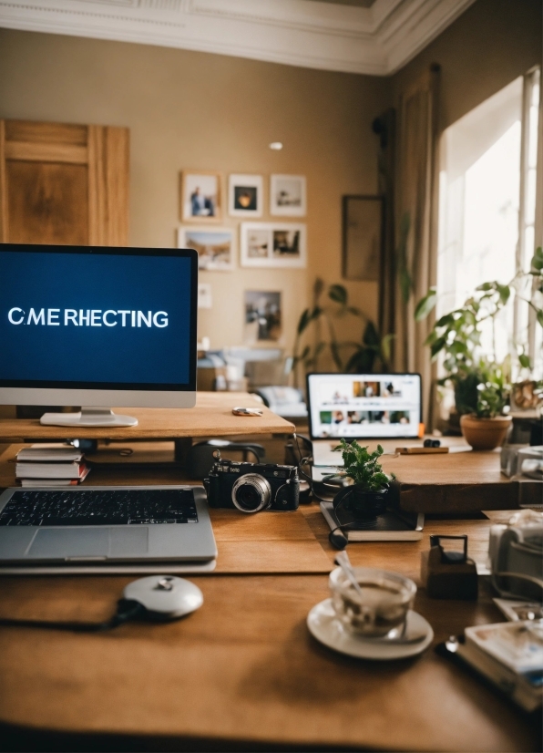 Table, Computer, Personal Computer, Plant, Building, Property