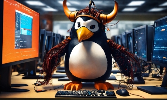 Toy, Penguin, Bird, Computer, Beak, Art