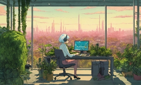 Computer, Personal Computer, Sky, Musical Instrument, Plant, Art