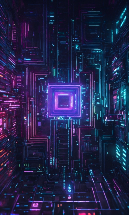 Purple, Electricity, Violet, Symmetry, Magenta, City