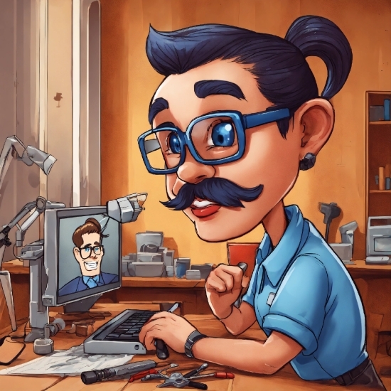 Hairstyle, Cartoon, Organ, Human, Jaw, Vision Care