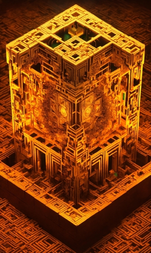 Amber, Rectangle, Gold, Wood, Symmetry, Art