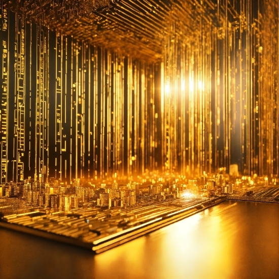 Gold, Amber, Skyscraper, Wood, Building, Landmark