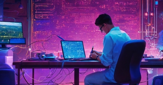 Computer, Personal Computer, Laptop, Netbook, Table, Purple