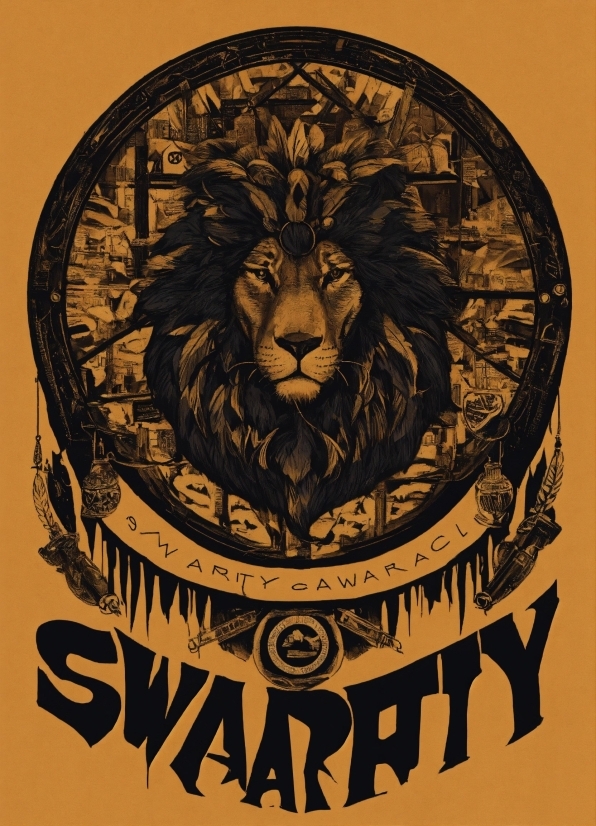 Carnivore, Font, Sleeve, Big Cats, Lion, Beard