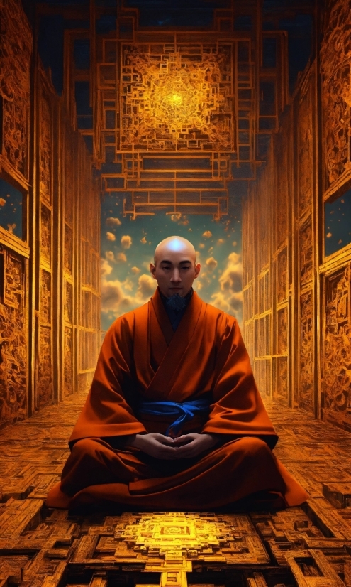 Light, Temple, Flooring, Meditation, Zen Master, Tints And Shades