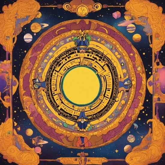 Amber, Gold, Art, Symmetry, Circle, Pattern