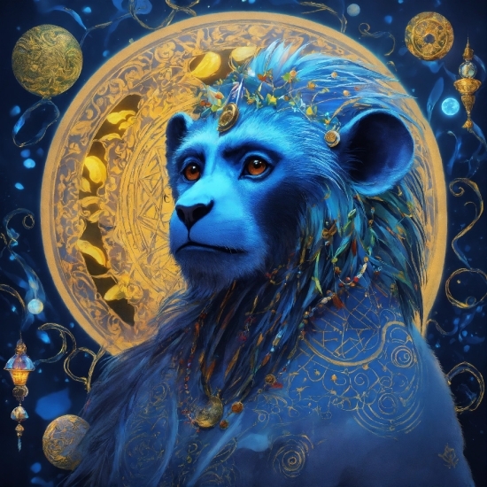 Blue, Azure, Carnivore, Big Cats, Felidae, Art