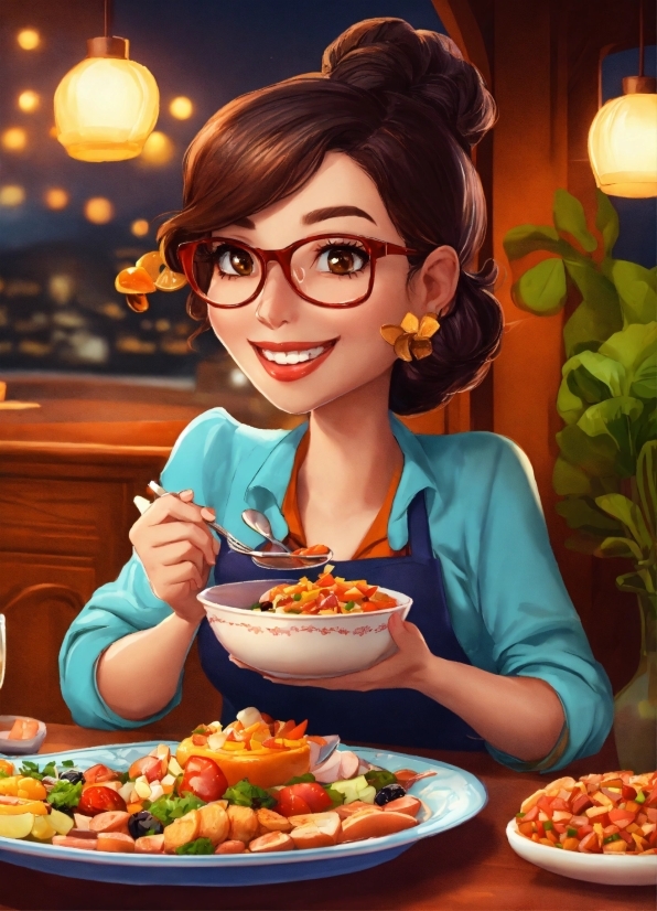 Food, Smile, Glasses, Tableware, Recipe, Orange