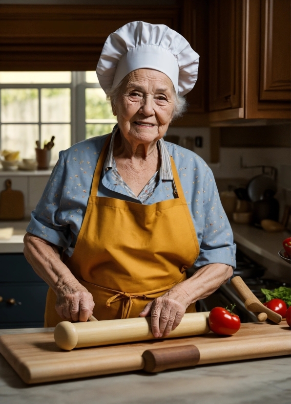 Clothing, Smile, Idiophone, Wood, Kitchen, Apron