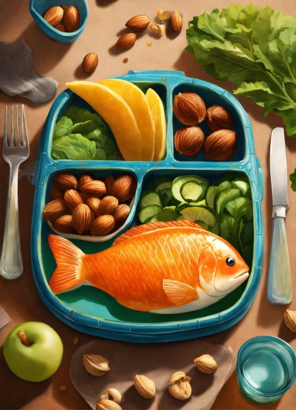 Food, Tableware, Dishware, Green, Orange, Rectangle