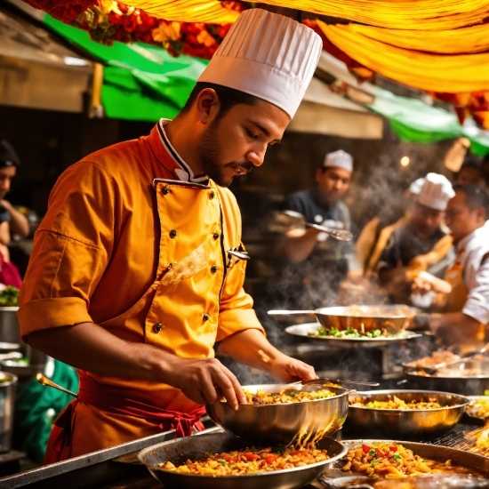 Food, Orange, Yellow, Dish, Cuisine, Chef