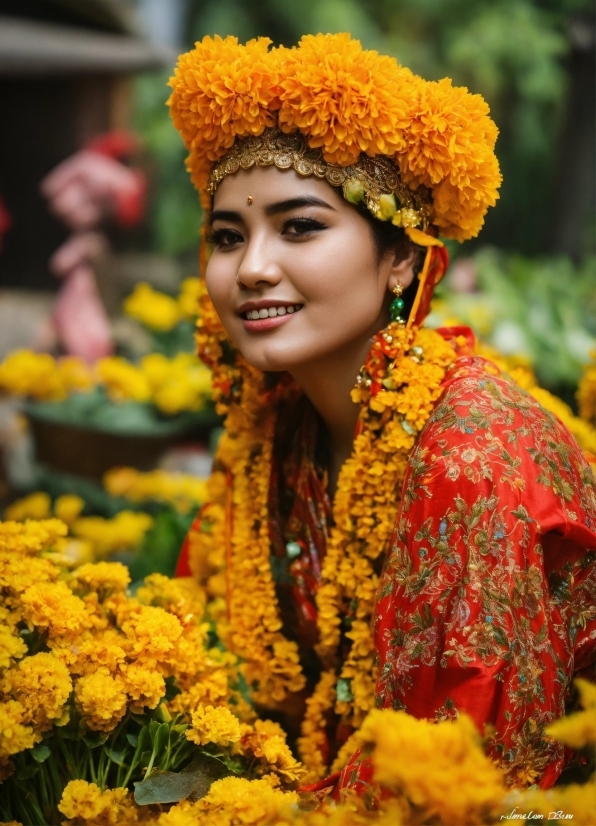 Flower, Smile, Plant, Photograph, Facial Expression, Lei