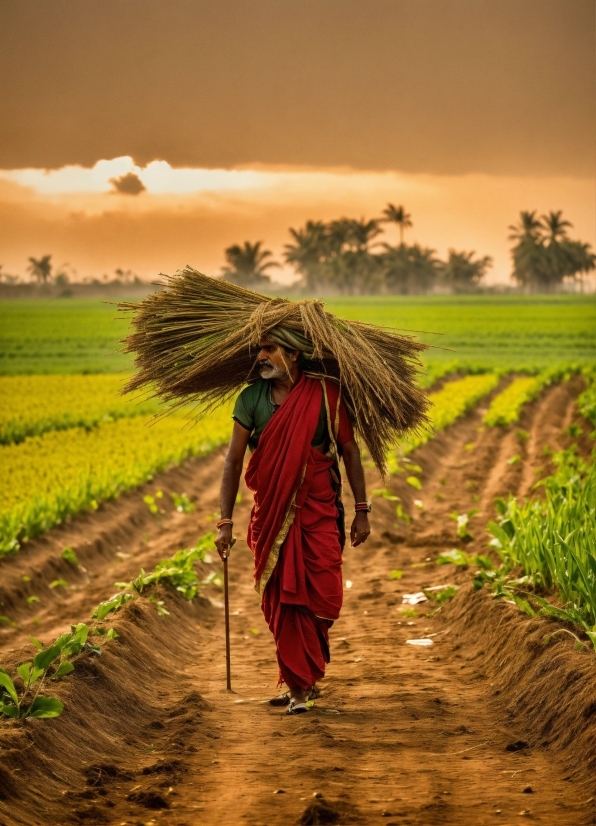 Plant, Sky, Cloud, People In Nature, Happy, Farmer