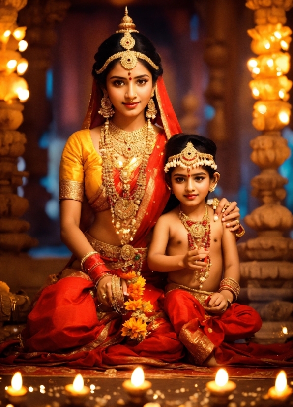 Eye, Smile, Temple, Candle, Happy, Sari