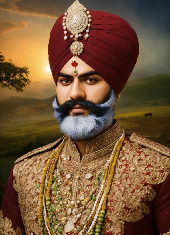 Beard, Sky, Cloud, Turban, Landscape, Happy