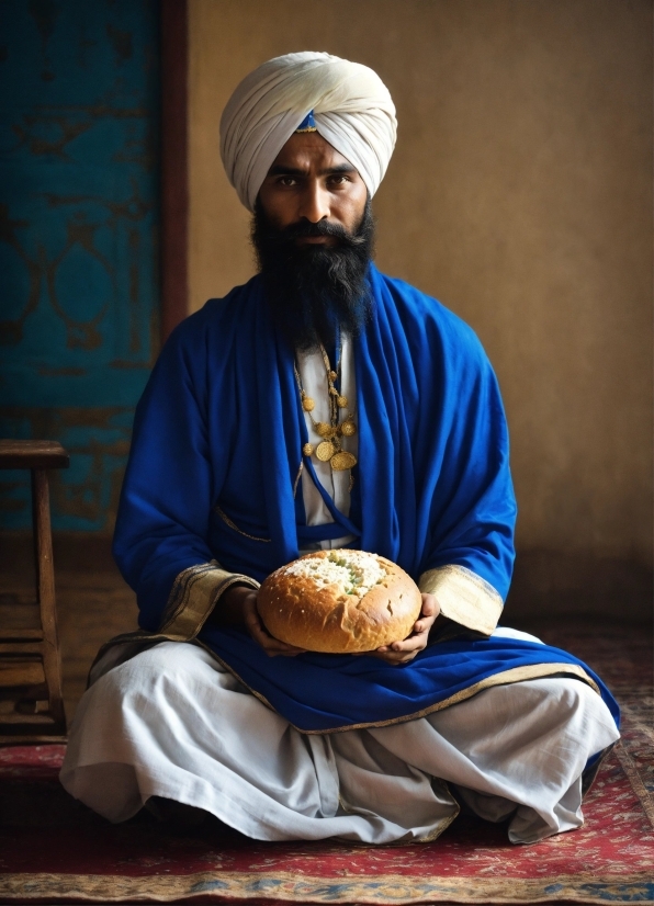 Beard, Facial Hair, Landscape, Turban, Sitting, Dastar