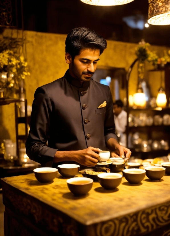 Food, Tableware, Table, Coat, Yellow, Plate