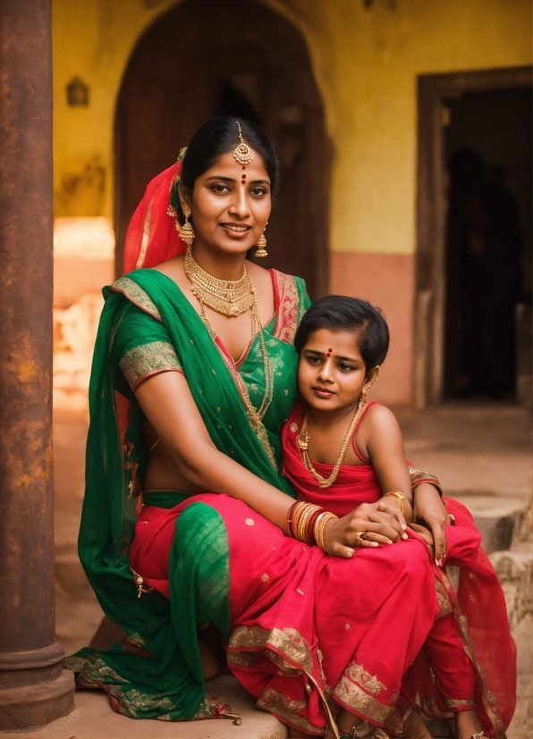 Skin, Smile, Sari, Temple, Happy, Flash Photography