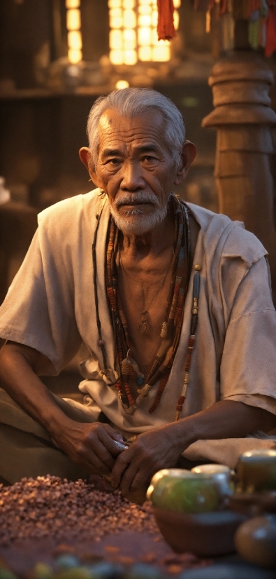 Organ, Human, Temple, Wrinkle, Sitting, Facial Hair