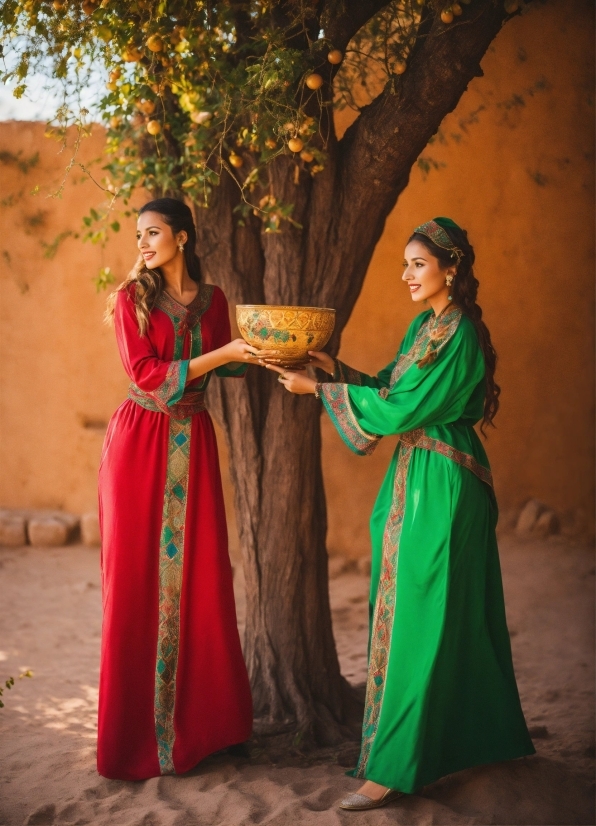 Sari, Tree, People In Nature, Flash Photography, Happy, Entertainment