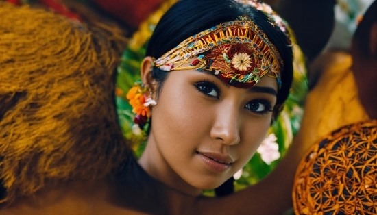 Hairstyle, Eye, Eyelash, Temple, Plant, Sari