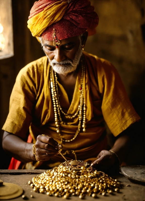 Yellow, Adaptation, Cuisine, Jewellery, Turban, Necklace