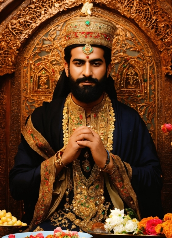 Beard, Temple, Flower, Religious Item, Event, Religious Institute