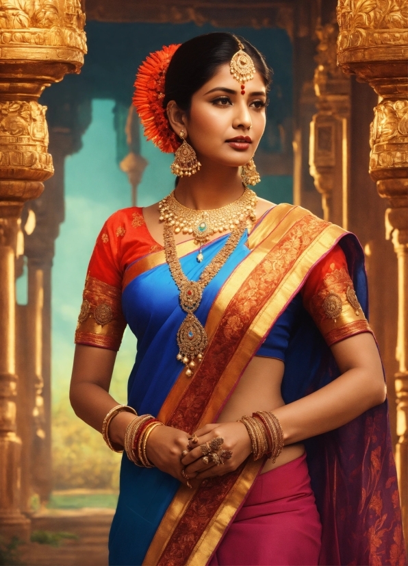 Skin, Human Body, Temple, Sari, Sleeve, Makeover