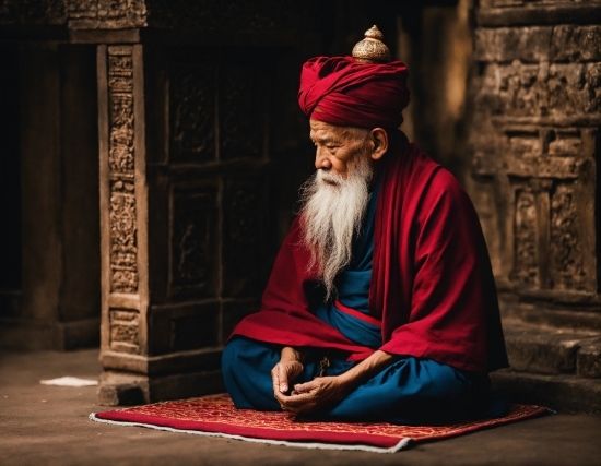 Beard, Event, Sitting, Kneeling, Darkness, Wrinkle