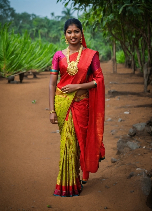 Plant, People In Nature, Sari, Temple, Smile, Happy