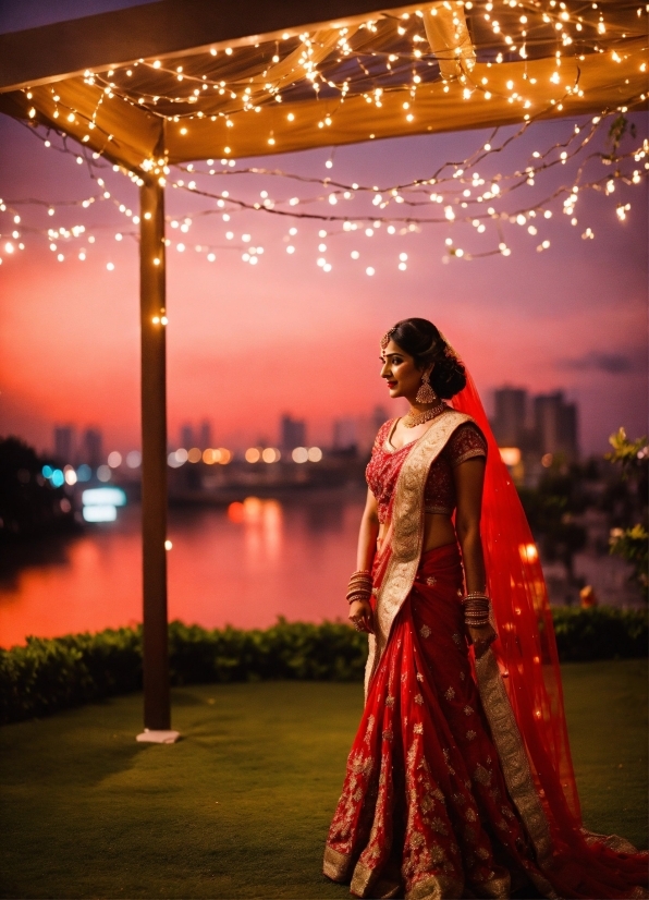 Photograph, Bride, Flash Photography, Wedding Dress, Pink, Sky