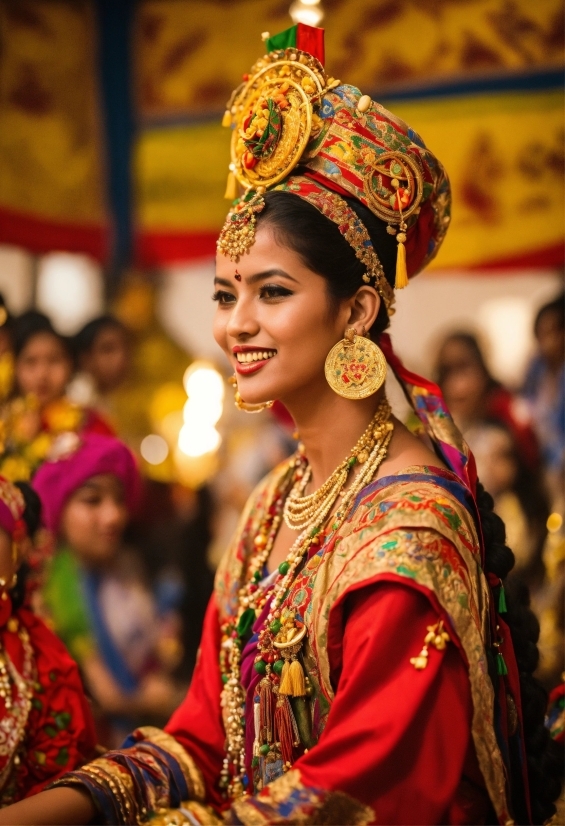 Eye, Facial Expression, Smile, Temple, Makeover, Headgear