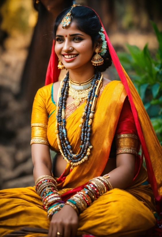 Smile, Human, Temple, Sari, Happy, Flash Photography