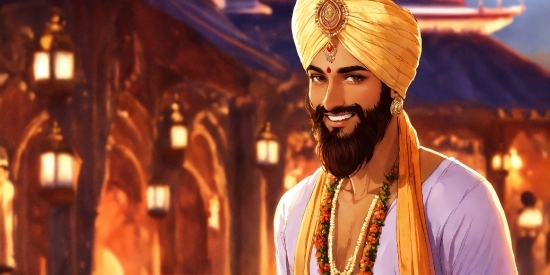 Smile, Beard, Temple, Happy, Turban, Facial Hair