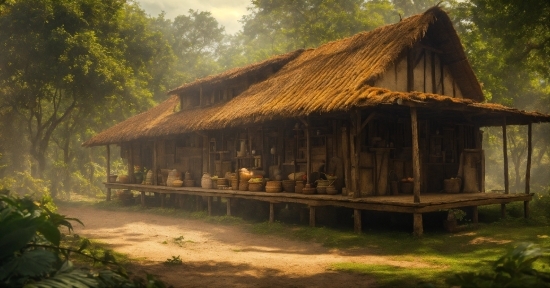 Plant, Thatching, Tree, Wood, Natural Landscape, House