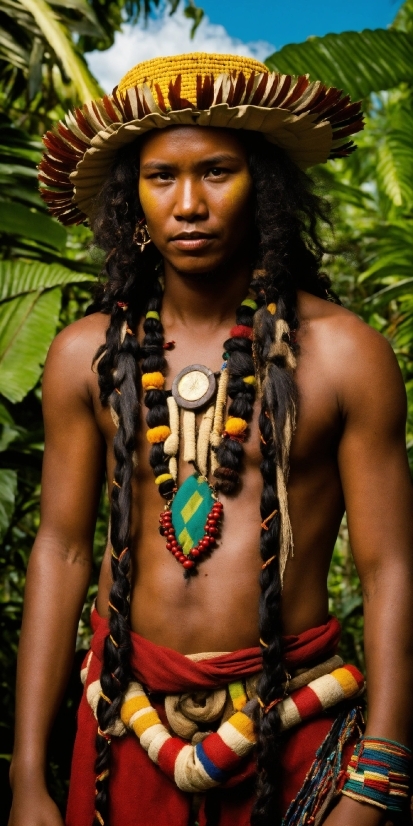 Hairstyle, Muscle, Human, Black, Green, Necklace