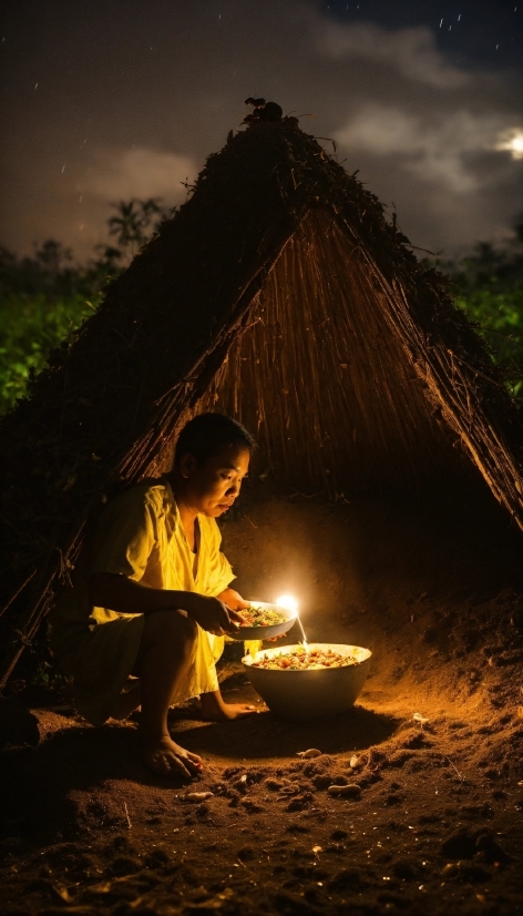 Flash Photography, Temple, People In Nature, Tree, Heat, Sky