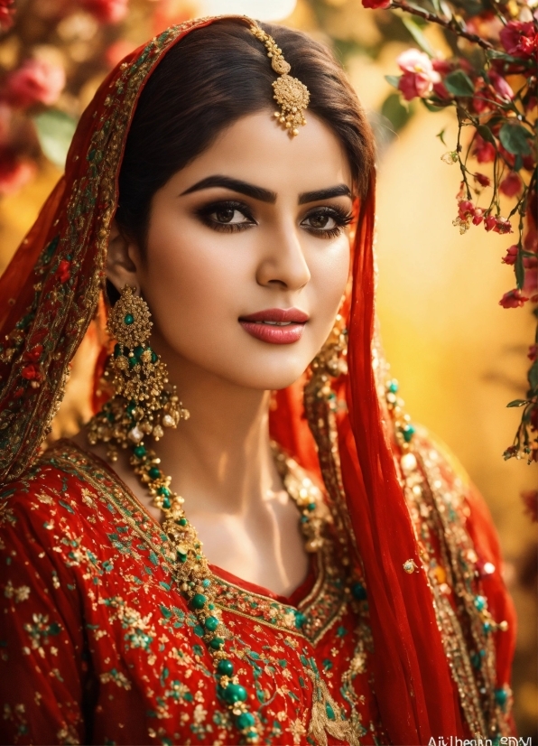 Skin, Eye, Facial Expression, Sari, Temple, Happy