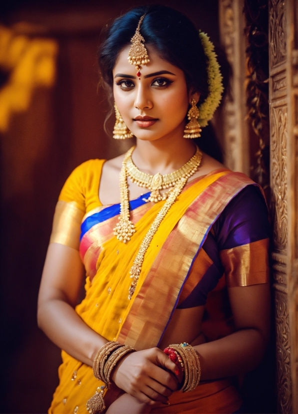 Eye, Human Body, Neck, Sari, Black Hair, Trunk