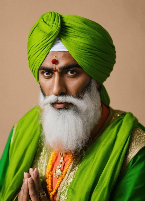 Eye, Green, Beard, Turban, Facial Hair, Moustache