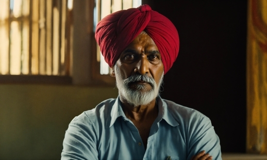 Forehead, Glasses, Eye, Beard, Turban, Dress Shirt