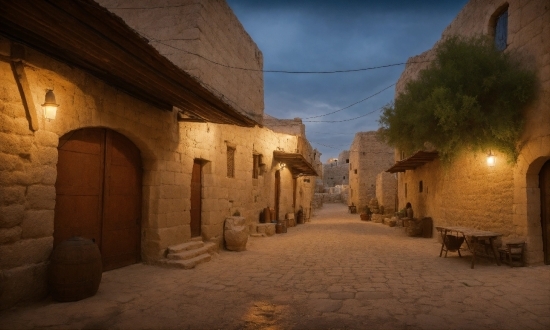 Atmosphere, Sky, Window, Road Surface, Landscape, Alley